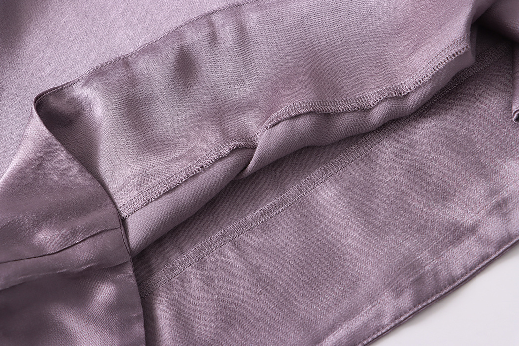French Draping Satin Rayon A Line Vest Skirt Two Piece Suit