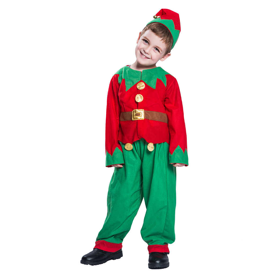 Christmas family atmosphere party activity costumes Christmas elf group affordable suits_voghion.com