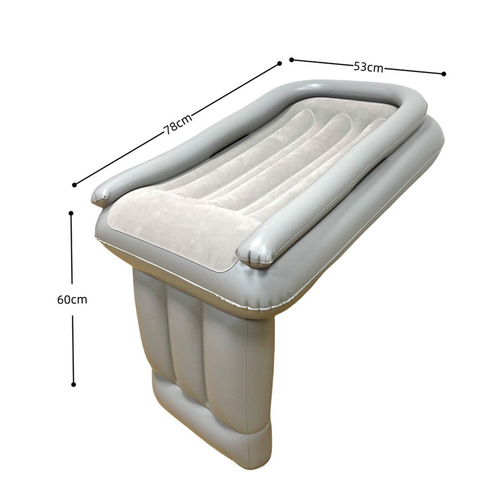 Inflatable PVC car travel crib with plush infant bed, long-distance travel car inflatable pad foldable travel bed