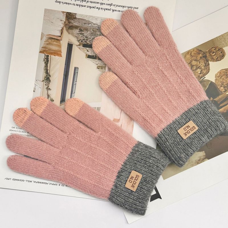 冬の保温純色はすべてジャカードで、カシミヤとベルベットを真似て防寒ニットの冬の外出手袋を厚くすることができる|undefined
