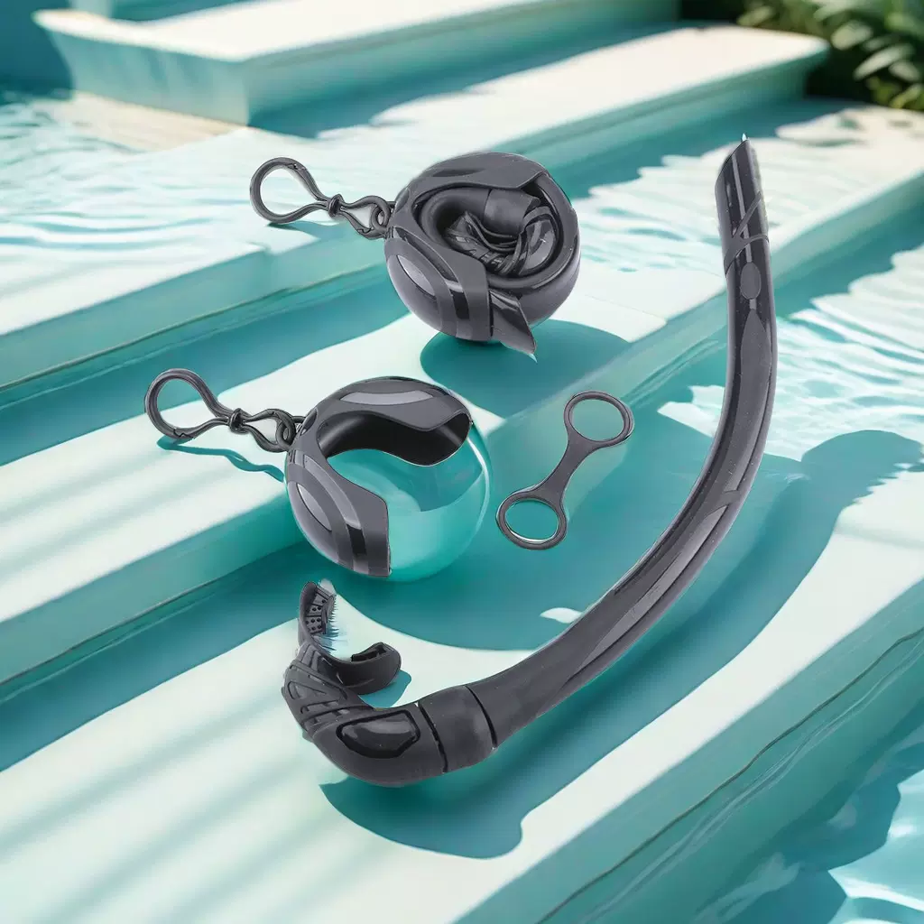 厂家批发迷你便携柔软可折叠纯硅胶成人自由浮潜水用品湿式呼吸管