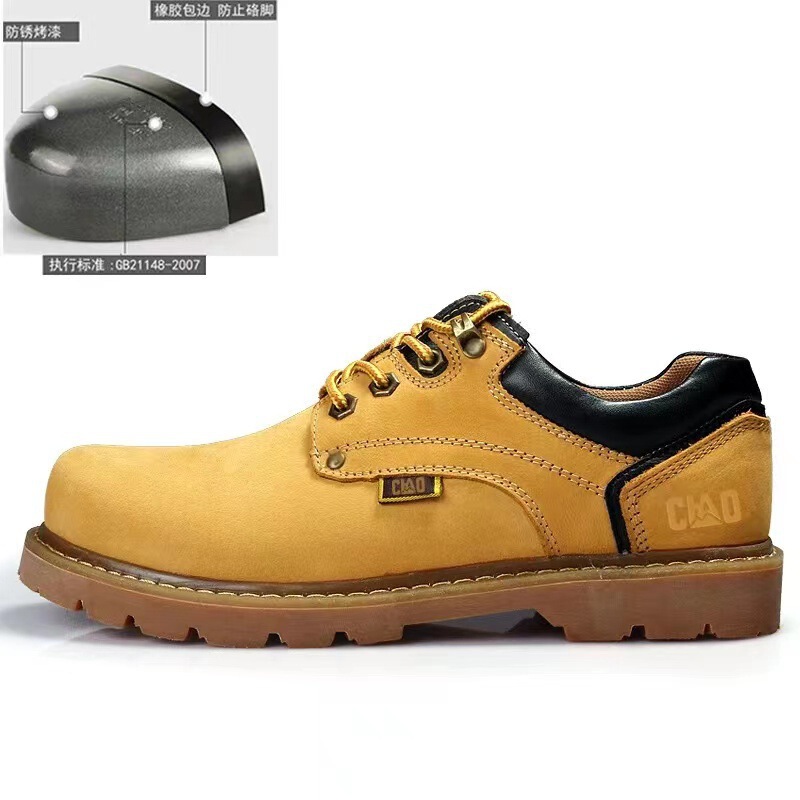 Spring and Summer Hot New Men's and Women's Carter Workwear Shoes Men's Leather Shoes Foreign Trade Leather Top Layer Outdoor Labor Protection Shoes Anti-smashing