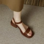 大码一字平底法式女鞋