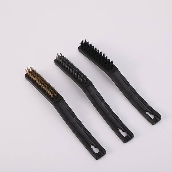 9 inch 3pc suit polishing cleaning brush stain cleaning plastic brush copper plated wire brush pure copper brush stainless steel wire brush