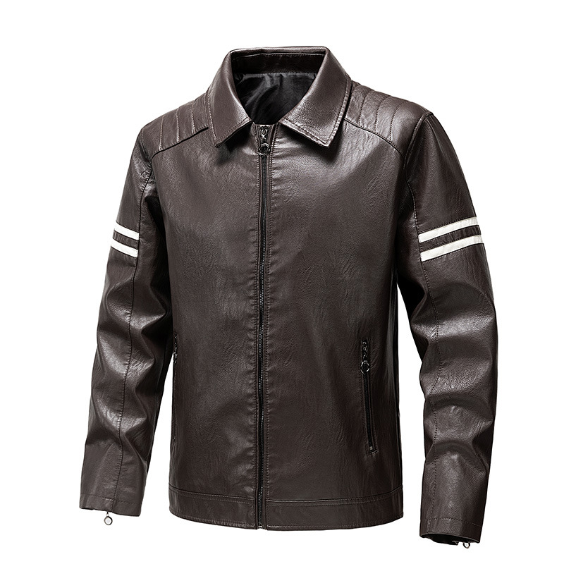 Transfronterizo americano vintage chaqueta de cuero hombre primavera y otoño nueva chaqueta de cuero casual suelta chaqueta de color sólido ropa de motocicleta
