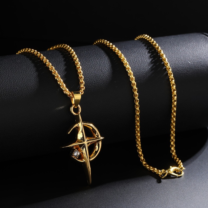 European and American Niche Design Galaxy Necklace Women's Cold Style High-Level Clavicle Chain Sweet Cool All-Match Sweater Chain Cross