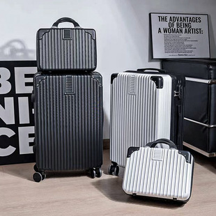 Trendy Suitcase Retro Universal Silent Wheel Trolley Case Printed Logo Travel Password Box Men's Travel Luggage