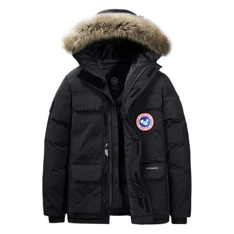 Канадская зимняя новая хлопчатобумажная одежда оптом утолщение, удобрение плюс большой размер, свободная толстая модель теплая тенденция с капюшоном