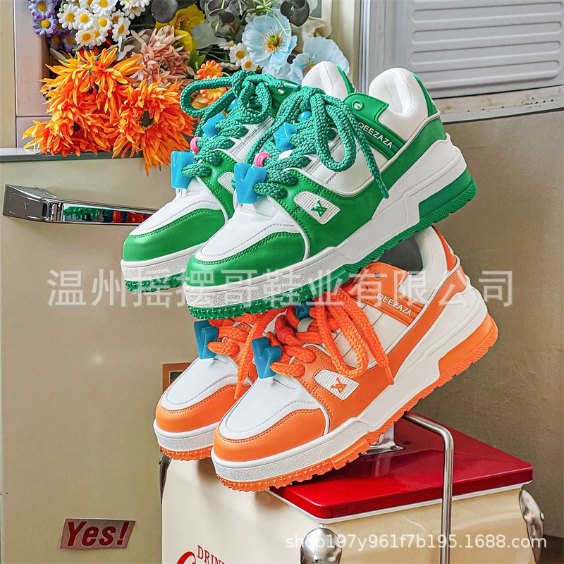 Новые весенние кроссовки унисекс, нишевые кроссовки на толстой подошве для увеличения роста, модные универсальные кеды, повседневные кроссовки, белые туфли.