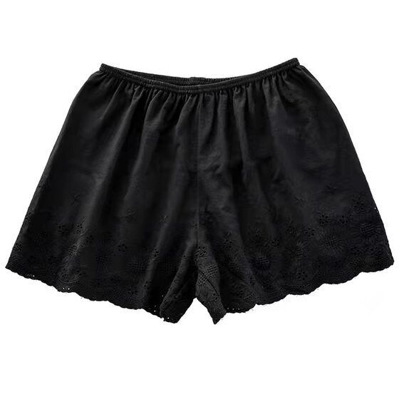 New Embroidered Safety Pants Summer Outfit Bottoming Shorts Cotton Linen Women's Loose Large Size Three-point Shorts