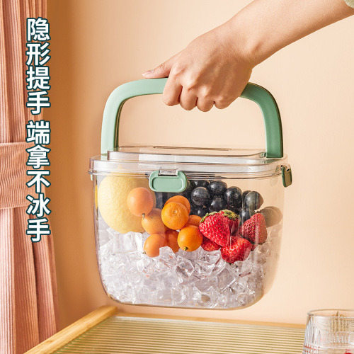 Household popsicle mold outdoor ice bucket portable ice box with lid ice cube storage box large capacity silicone ice tray