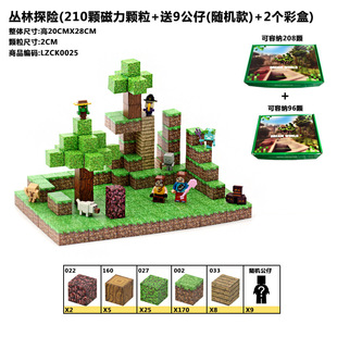 Mini Mc Minecraft Magnetic Block Magnet Magnetic Building Blocks Full Set of Minifigure Village Peripheral Kidsren's Toys