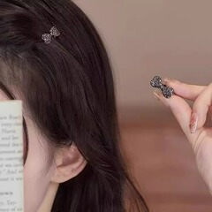 韩国精致迷你水钻蝴蝶结刘海夹女夏季甜美前额碎发侧边夹发夹头饰