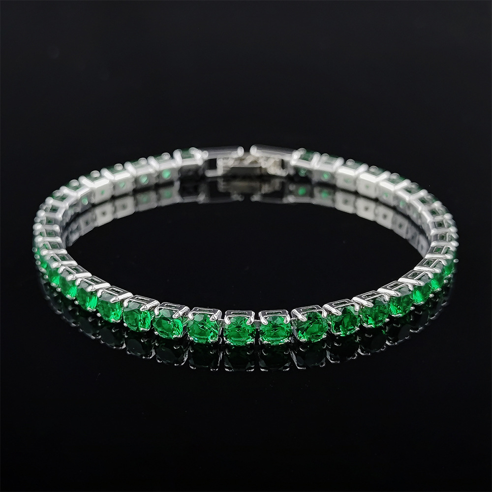 Hip Hop Tennis Armband Handstück Mehrfarbiges Zirkon Armband Damen Volldiamant Nicht verblassend S5787_voghion.com