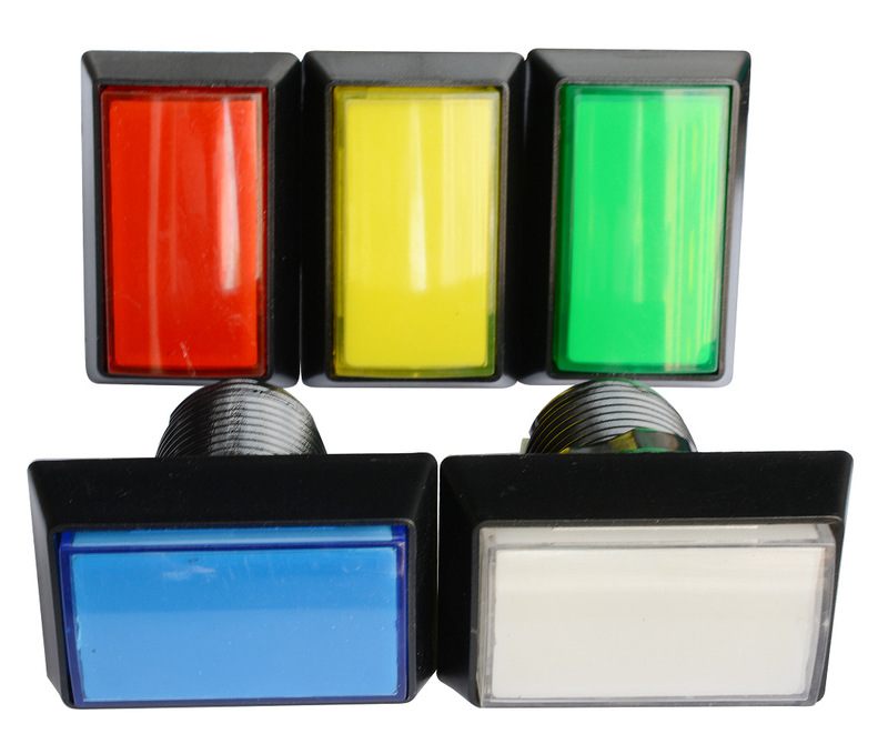 Rectangular hypotenuse plastic button with light 50x 3 game console button key rectangular straight button switch
