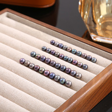 天然淡水珍珠6~6.5mm染色黑强光亮光珍珠裸珠手工串珠项链首饰