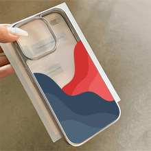 圩派手机电镀适用高简约拼镀边机壳14promax红蓝15新款iPhone13边