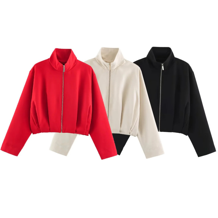 Foreign Trade 2026 Autumn New European and American Style Women's Fashion Casual Loose Bomber Jacket 8372283