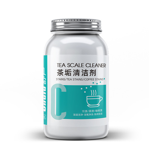 Tea Stain Cleaner, Tea & Coffee Stain Remover, Limescale Detergent, Effervescent Tablets for Cup Cleaning, Oxygen-Based Descaler & Stain Remover Powder