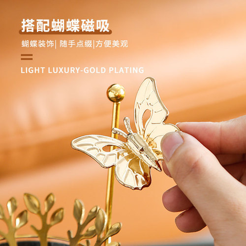 Internet celebrity fork small spoon golden leaf fruit fork storage jar dessert creative home cute cake fork