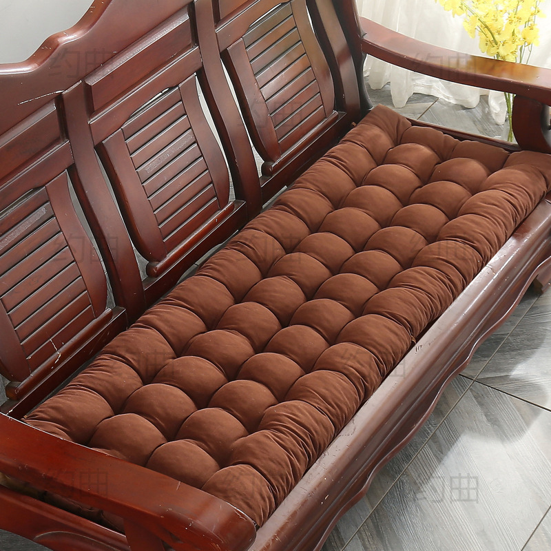 Sofá de madera sólida gruesa cuatro estaciones muebles de madera universal cojín de banco sofá antiguo de tres asientos Nayou