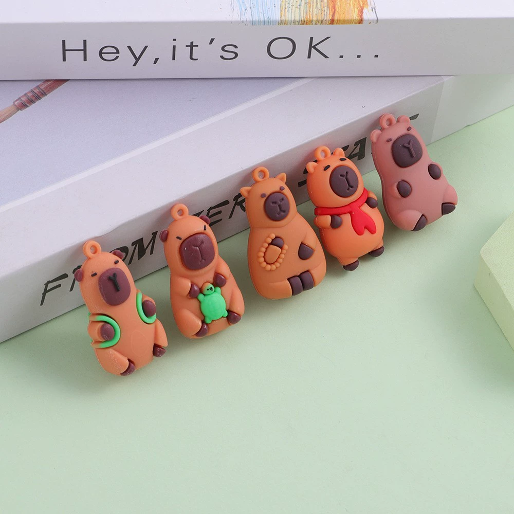 Blockbarbara capybara брелок маленький подвеска уродливый мягкий клей капибары кукла милый ключ ремешок