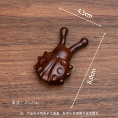 小さなカエルマッサージコーム、経絡コーム、鼻と目の浚渫漫画彫刻木製コーム、ヘアセラピー多機能サンダルウッドコーム