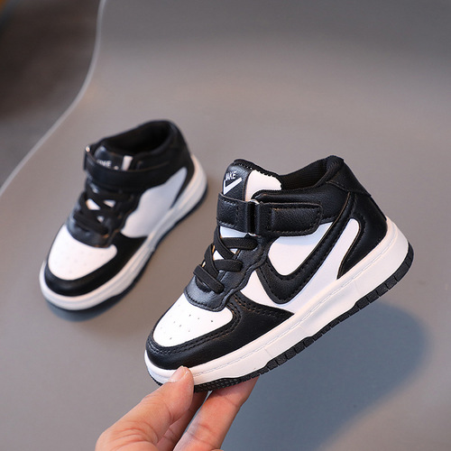 Spring and Autumn New Children's Sports Shoes for Boys High-top Sneakers for Girls Korean Style Fashion Kids Basketball Shoes