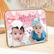 宝宝照片画报送子图备孕龙凤胎求子助孕婚房卧室床头装饰摆台