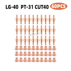 Wenzhou 40A/PT31 Plasma Cutting Accessories LG40 LGK40 Cutting Gun Electrode Nozzle 60PCS