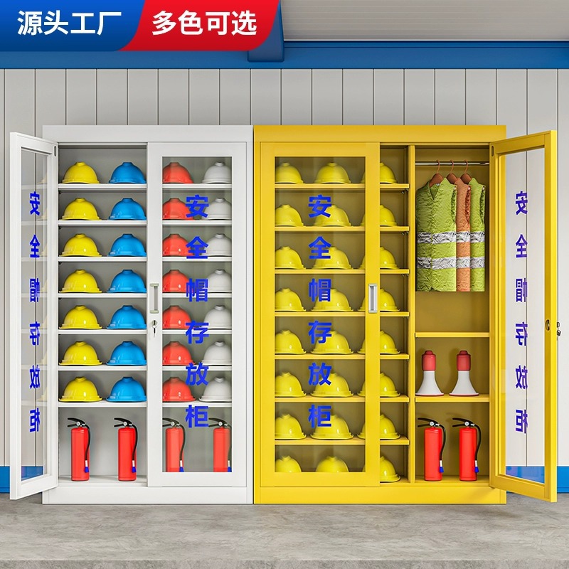 Gabinete de almacenamiento de casco de seguridad Gabinete de exhibición de casco de sitio de construcción Gabinete de almacenamiento de sombrero con bloqueo Gabinete de almacenamiento de sombrero de minero