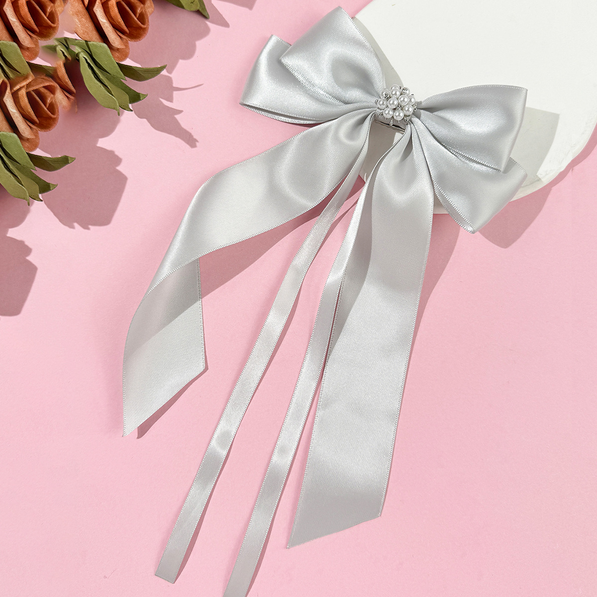 20g Weight Hair Clip Hair Accessories Type 1 Piece Quantity Holiday, Tea Party Occasion Ribbon Material Bow Knot Pattern All Seasons Season Women's Gender Sweet, Simple Style Style Sweet Simple Style Women's Bow Knot Ribbon Hair Clip 9