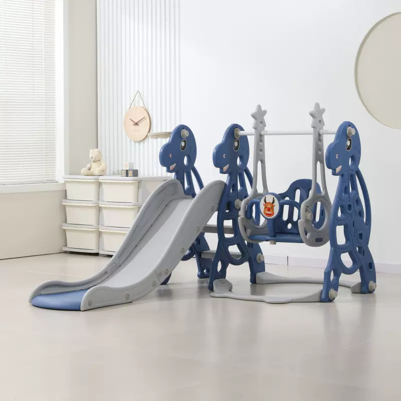 大恐龙儿童滑滑梯室内外家用加高扶手宝宝婴幼儿滑梯秋千组合厂家