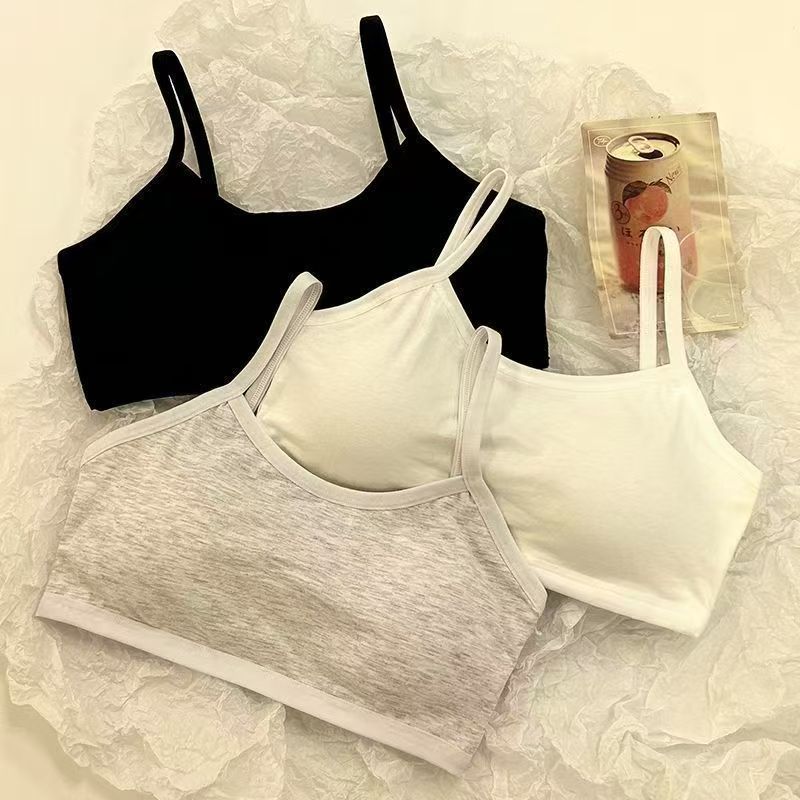 2025 새로운 도착 스틸 링 고정 컵 편안한 올 매치 여성 학생 얇은 컵 조끼 슬링 안티 라이트 브라