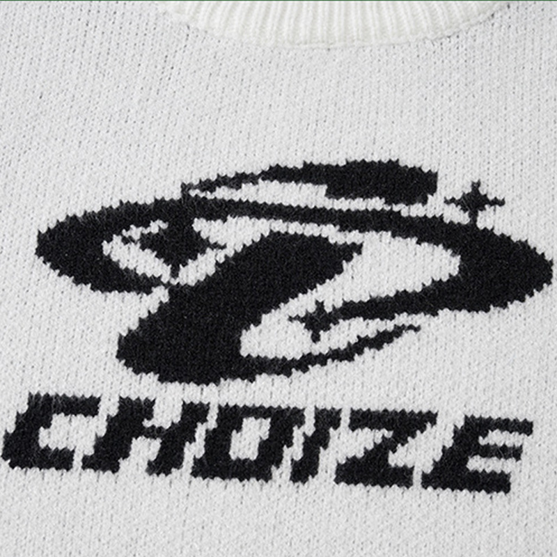 Pullover für Damen im temperamentvollen Pendlerstil, neuer Stil im Herbst-Winter 2024, lockerer und vielseitiger Rundhalsstrick_voghion.com