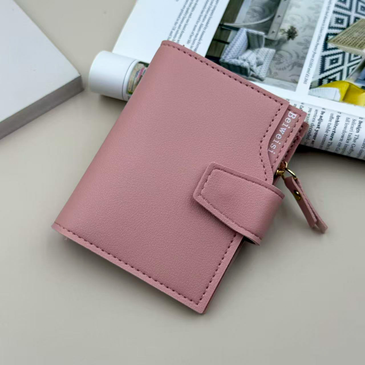 Cartera directa transfronteriza de damas, cartera de tarjetas plegables, cartera multifuncional, cartera de tarjetas, cartera de hebilla caliente de Amazon