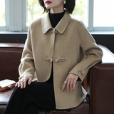Middle-aged and elderly women's clothing spring 2024 New woolen coat mother Spring and Autumn wear double-sided woolen coat Noble