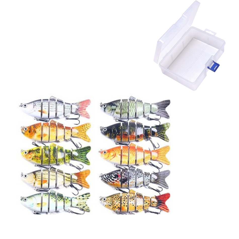 Multi-Sección pescado cebo duro 10cm Xige micro-objeto Luya multi-Sección cebo lento hundimiento flotar cebo en caja cebo falso Pesca al aire libre