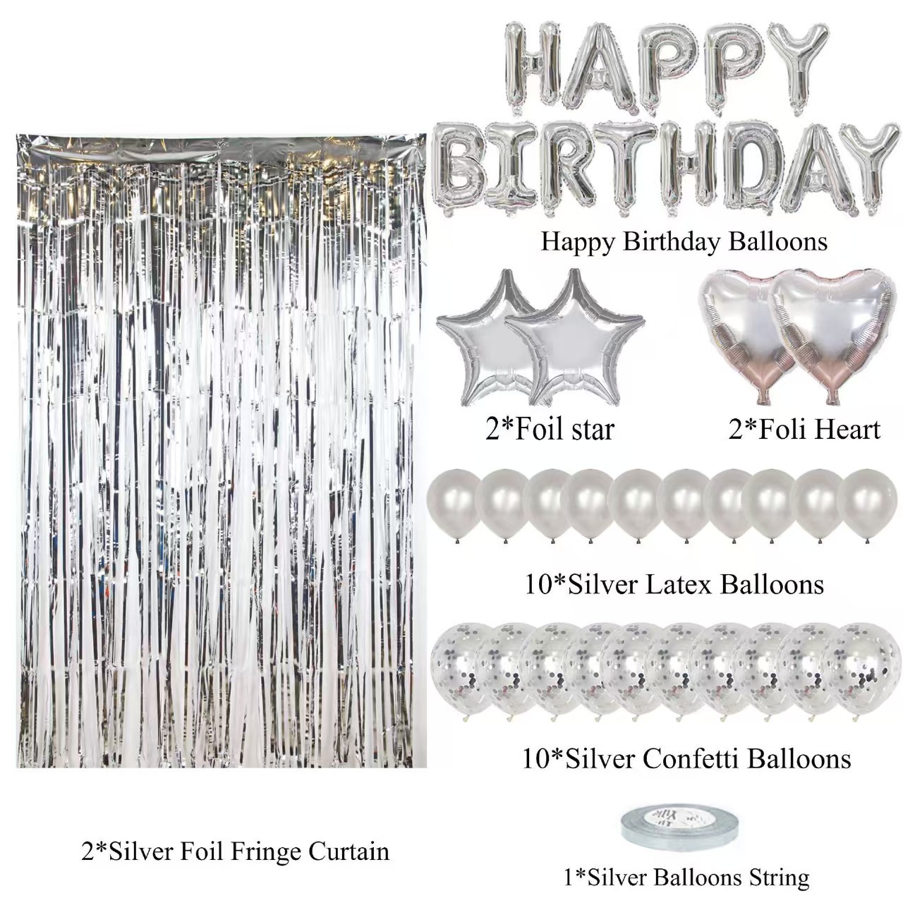 Feliz cumpleaños transfronterizo letra paquete de globos de película de aluminio fiesta de cumpleaños decorada paquete de látex celebración de Navidad