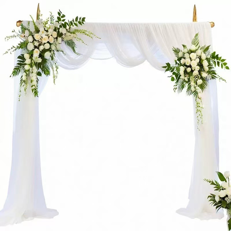 Fábrica de red en stock USA red diseño de boda DIY silla transfronteriza poliéster suave tela de malla de poliéster