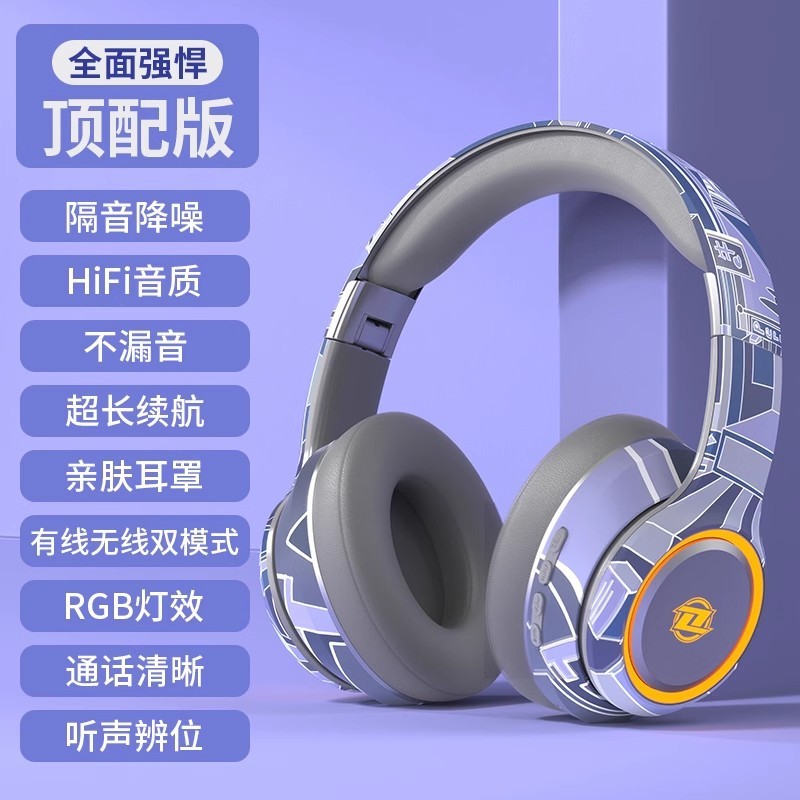 2025新款头戴式蓝牙耳机无线电竞游戏电脑手机耳罩式降噪运动|undefined