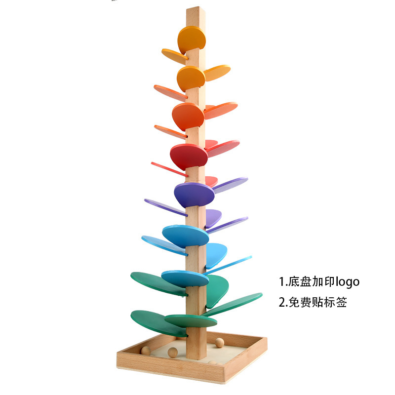 Nordic ins arcoíris música árbol marco de bolas bloques de construcción de madera pista de rompecabezas para niños juguetes personalizados
