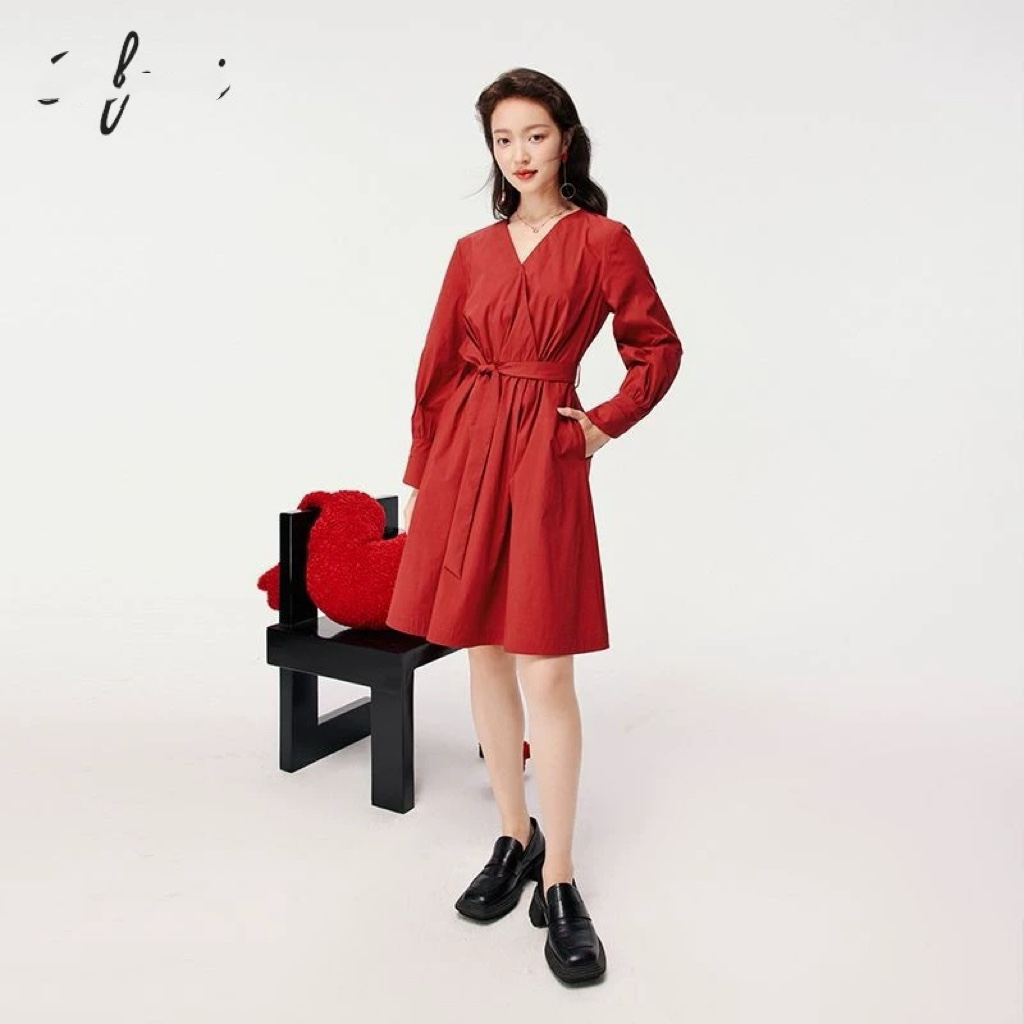 A48商场同款伊芙女士简约时尚连衣裙1D8192751