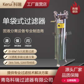 单袋式过滤器果汁酒水牛奶蜂蜜过滤机外镜面食品级不锈钢过滤设备