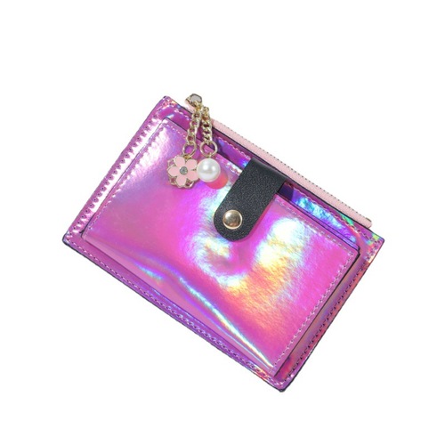 New bag women's wallet short wallet women's laser colorful fashion simple student coin purse women's niche design