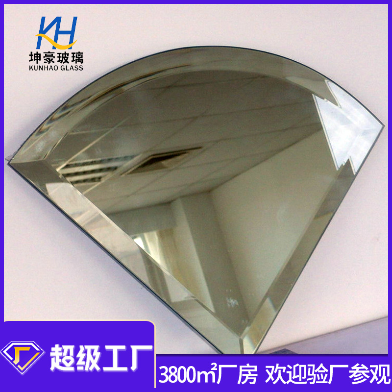 玻璃厂专业生产5mm 6mm 银镜 灰镜 有色镜片加工磨边打孔等