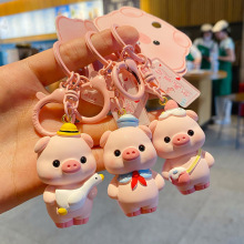 正版可乐猪钥匙扣时尚情侣配饰趣味小猪公仔可爱书包挂链钥匙链女