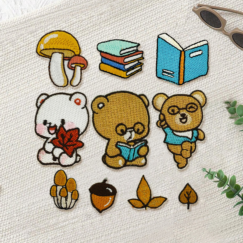 毛衣小熊卡通电脑刺绣布贴纺织辅料DIY服饰箱包补丁绣花章贴饰