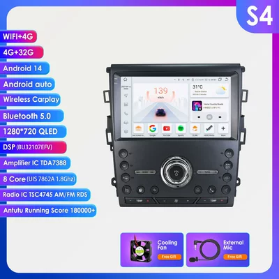 2013-2019) large-screen Android car navigation – DVD Navigation - 432g-wifi4g-lte-version-7862-carplay-octa-core-compatible-with-the-us-version-of-ford-fusion-2nd-generation-2013-2019-9inch-frame