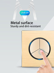 Foreign Trade L77 Aluminum Wire Drawing Series Gold Point Reversible Switch Three Hole 13A International Universal Socket Panel British Standard